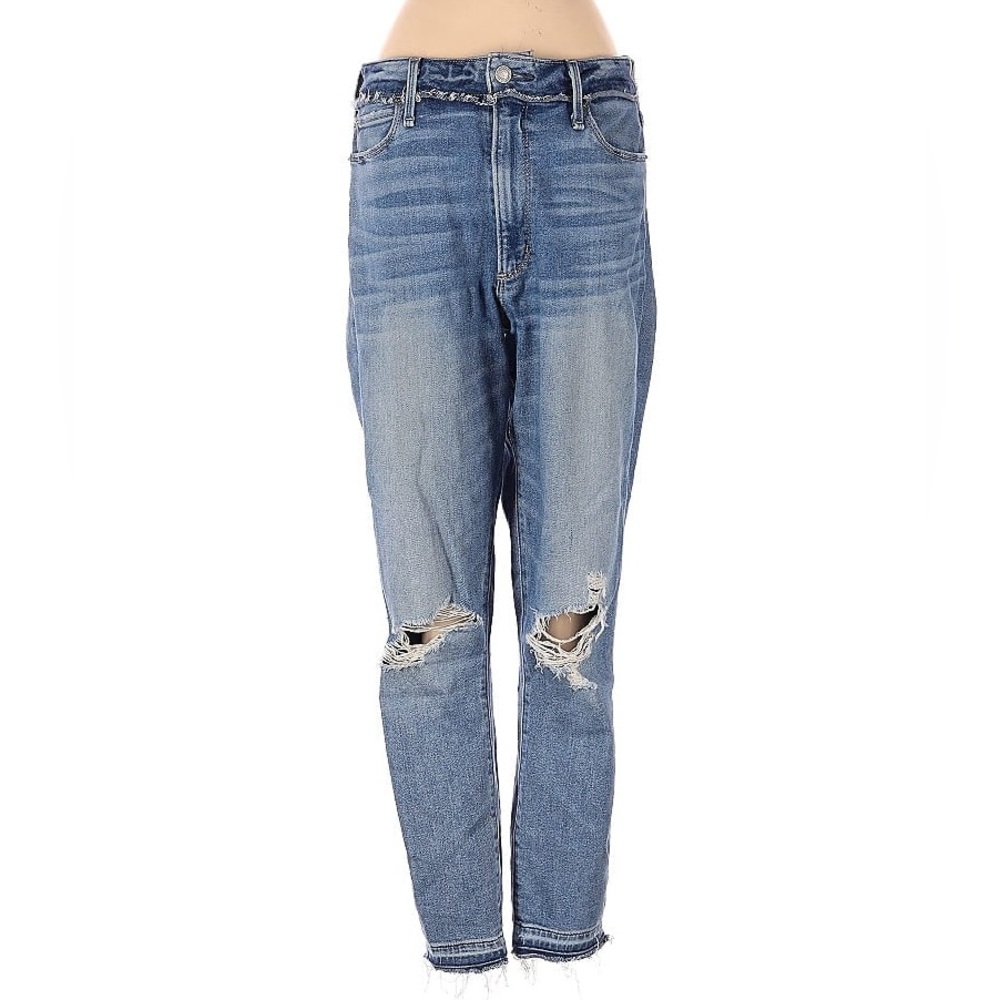 Abercrombie and Fitch High Rise Distressed Boyfriend Denim Jeans 27 / 4 Regular